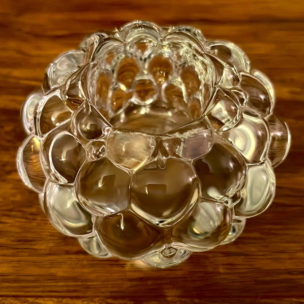 Orrefors Swedish crystal bubble candle holder